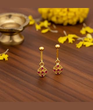 LUV FASHION Gold Chandelier Earrings ( Pack of 1 )