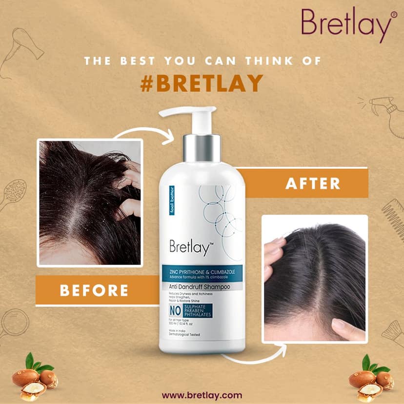 Bretlay Zpto & Climbazole Shampoo, Controls Dandruff & Provides Deep Conditioning, Suitable for All Hair types, For both Men & Women (300ml) view 4