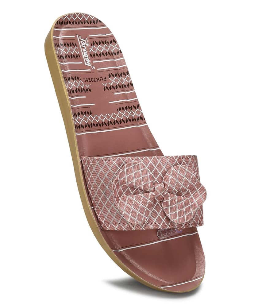 Paragon Women's Pink-Grey Sliders with Anti-skid Cushioned Sole for Everyday Use view 6