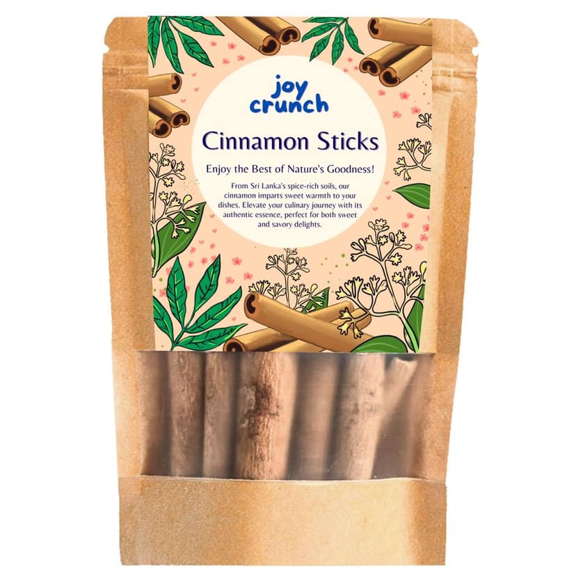 Joy Crunch Premium Cinnamon Stick 100g | Srilankan Cinnamon Sticks Original | Antioxidant Rich & High in Quality | Polished Dalchini Cinnamon Stick