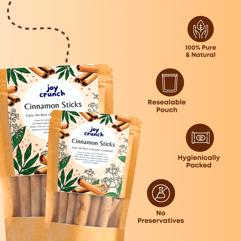 Joy Crunch Premium Cinnamon Stick 100g | Srilankan Cinnamon Sticks Original | Antioxidant Rich & High in Quality | Polished Dalchini Cinnamon Stick view 3