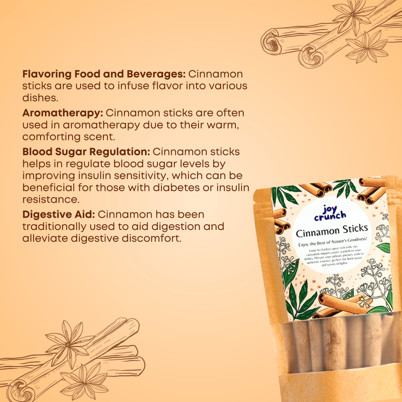 Joy Crunch Premium Cinnamon Stick 100g | Srilankan Cinnamon Sticks Original | Antioxidant Rich & High in Quality | Polished Dalchini Cinnamon Stick view 6