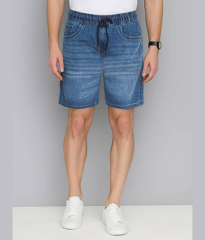 plounge Blue Denim Men's Shorts ( Pack of 1 )