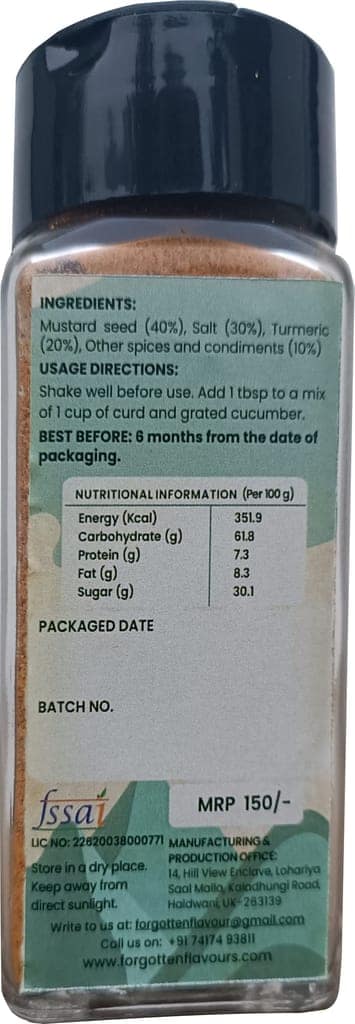 Forgotten Flavours Pahadi Raita ( Curd) Seasoning ( Shaker Bottle) view 3