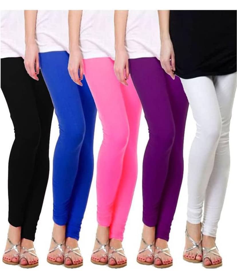 Famaya Pack of 5 Girls 100% Cotton Leggings ( Green )