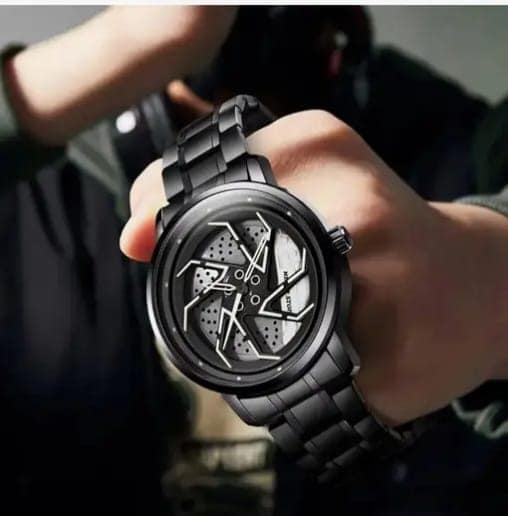 Premium White Wheel Chakri Designer Analog Watch for Men view 2