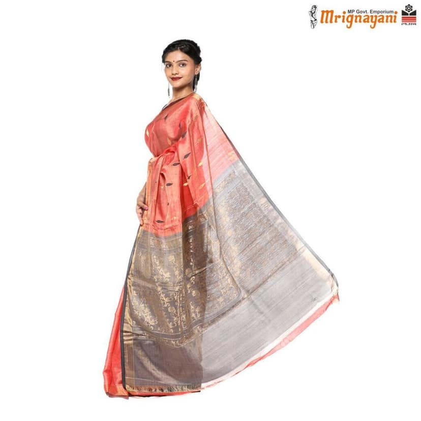 HANDLOOM KOSA SILK SAREE WITH BLOUSE (SKU - 1ST107010222, SAREE- 1292) view 2
