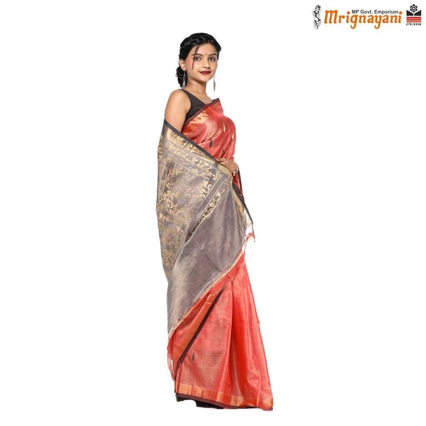 HANDLOOM KOSA SILK SAREE WITH BLOUSE (SKU - 1ST107010222, SAREE- 1292) view 3