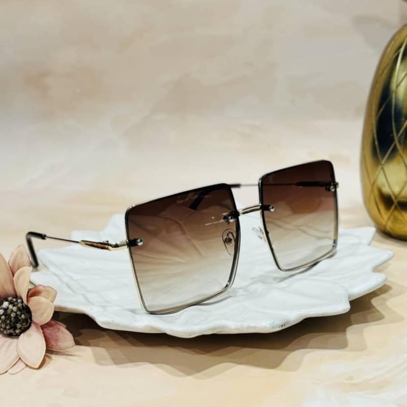 Mirrored Over-sized Sunglasses (Free Size) (For Women, Brown) view 2