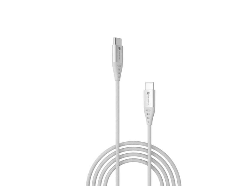 Portronics Konnect C1 Nylon braided. quick data transfer, Type-C, Tangle free - White