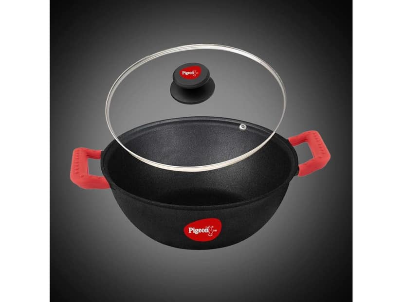 Pigeon Imperi Cast Pre-seasoned Iron Kadai Induction Base Black - 260mm