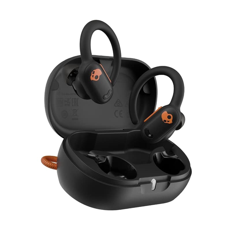 Skullcandy Push ANC Active in Ear Wireless Earbuds 58Hr Battery + Rapid Charge, Active Noise Cancellation, IP67 Waterproof - Black/Orange