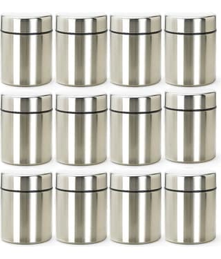STEEPLE Steel Silver Spice Container ( Set of 12 )