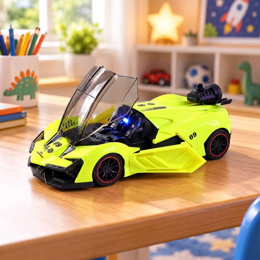 Remote Control Racing Car Toy with Water Spray Effect and LED Lights (1 Pc Set) view 2
