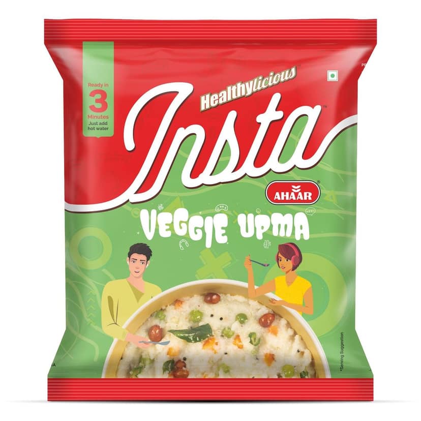 Insta Ahaar Veggie Upma - 60g | Ready-to-Eat | Instant Snack