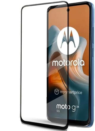 PLUGTECH Advanced Tempered Glass With Anti-Explosion 9H Hardness Edge-To-Edge Coverage Screen Guard for MOTOROLA G34