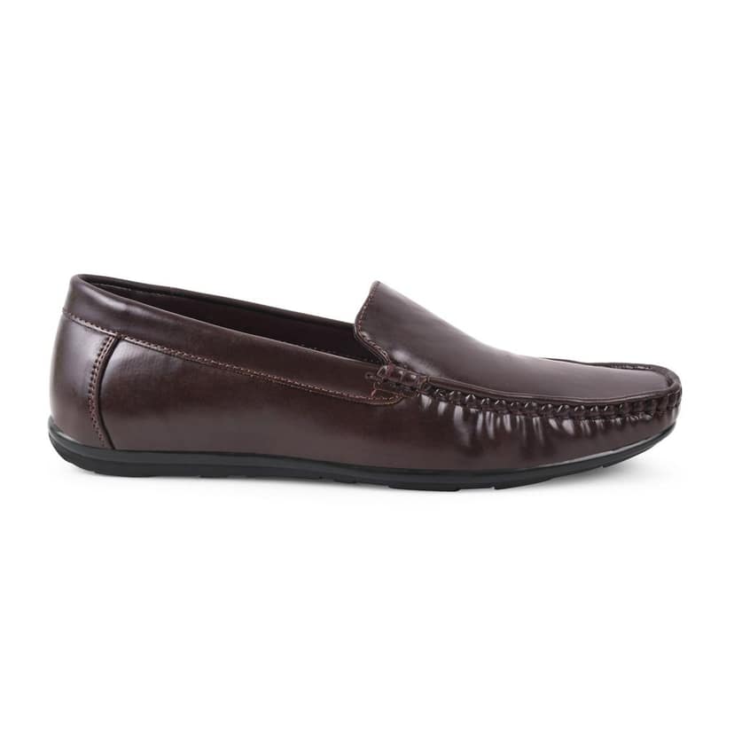 Paragon Brown Formal Slip-On Loafers for Men view 3