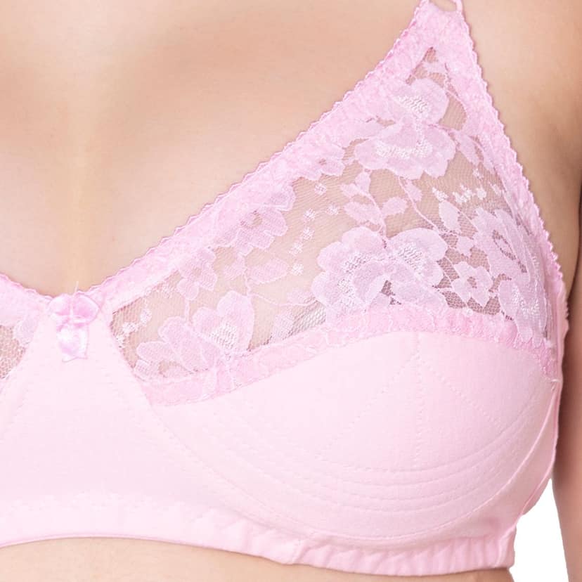 Bodycare polycotton wirefree adjustable straps designer net cup non padded bra-1535BB view 6
