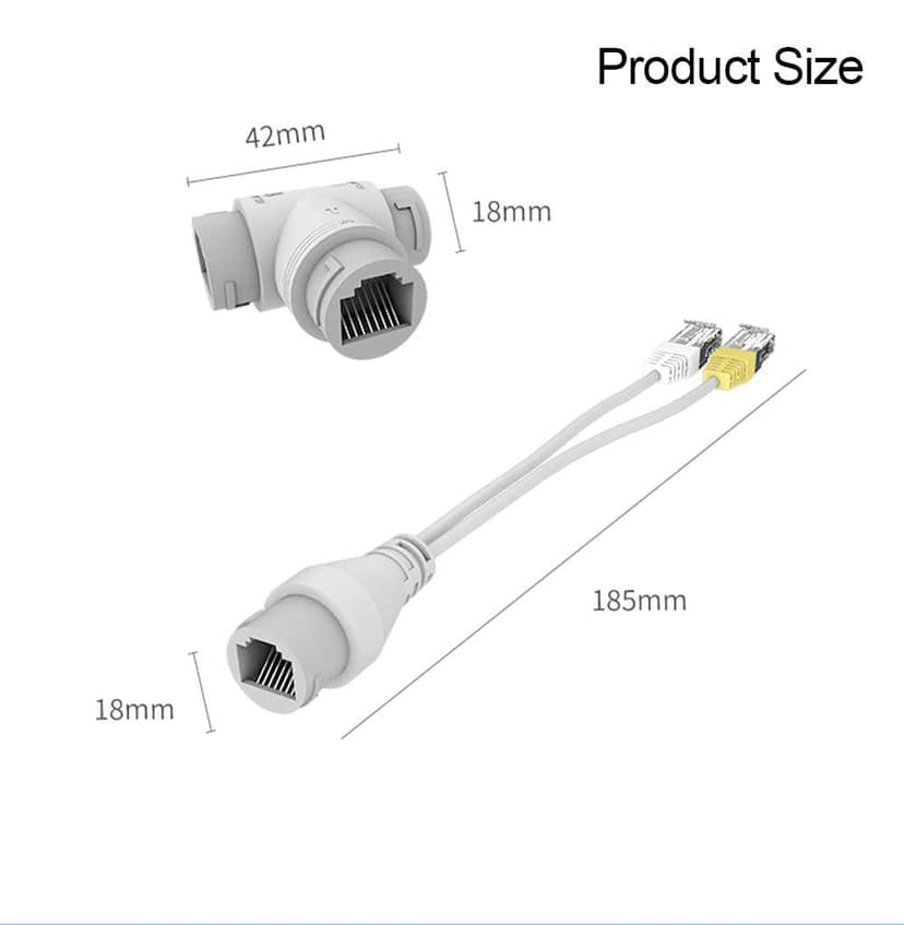 PoE Combiner/Mux, POE Splitter Network Cabling Connector 3-Way RJ45 for Surveillance Camera view 3