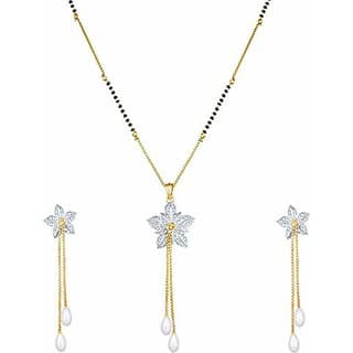 Hetprit Brass Gold Plated Beautiful Pendent Set For Women