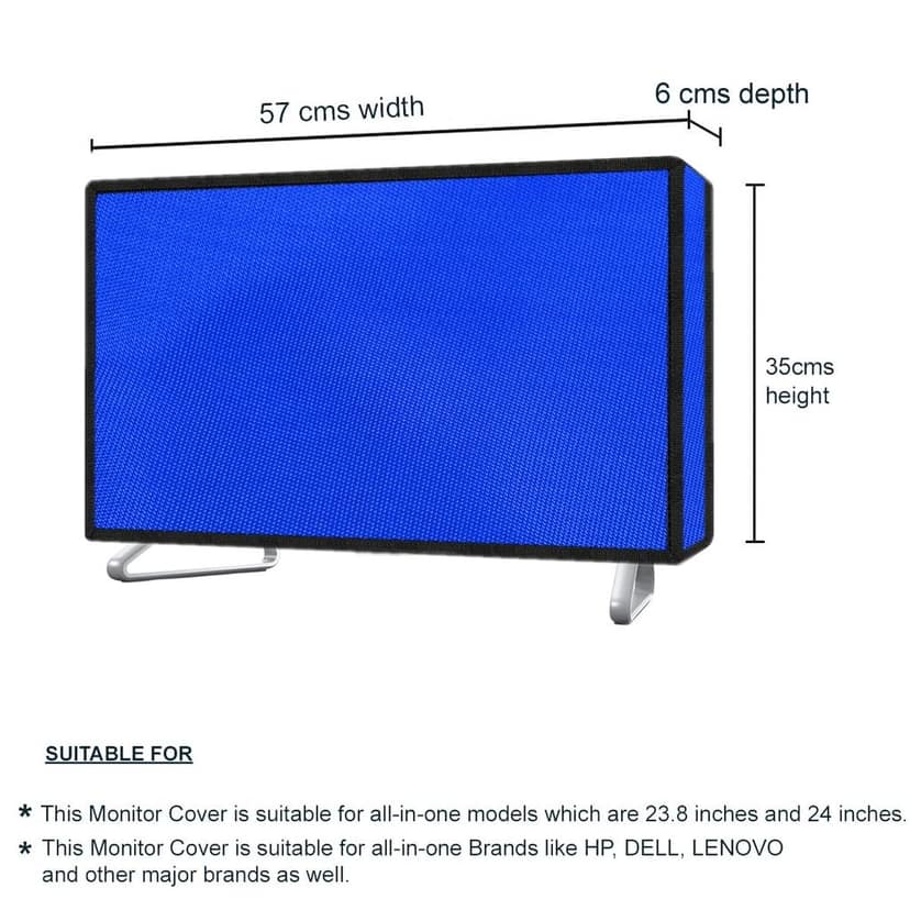 PalaP Super Premium Dust Proof Monitor Cover for DELL All in ONE Desktop 24 inches (Bright Blue) view 3
