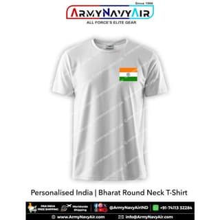 ArmyNavyAir Bharat Round Neck T-Shirt (XL) | Premium Patriotic Graphic Print | Casual Wear