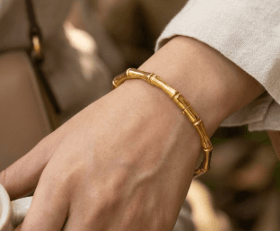 Handmade Bamboo Bangle Bracelet for Women view 2