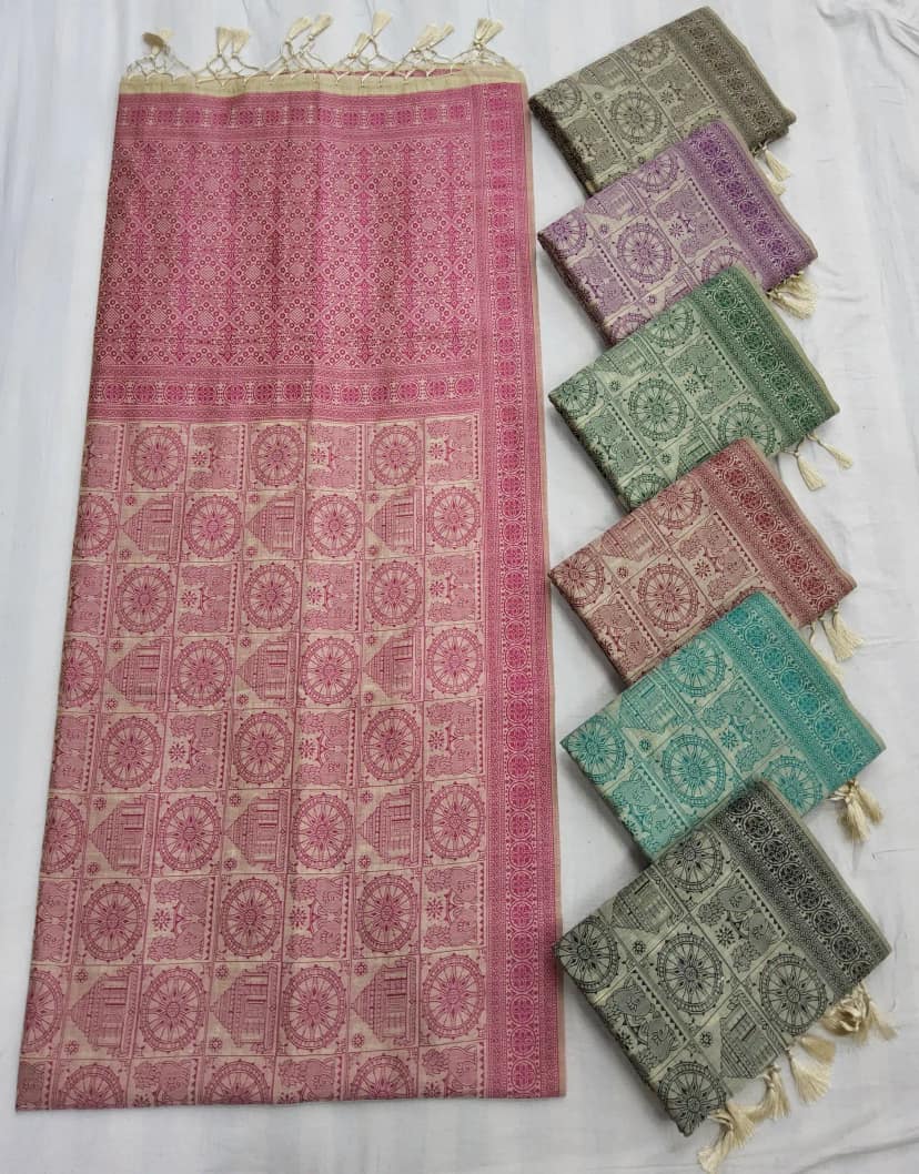 Tussar Cotton Sambalpuri Handmade Saree 5