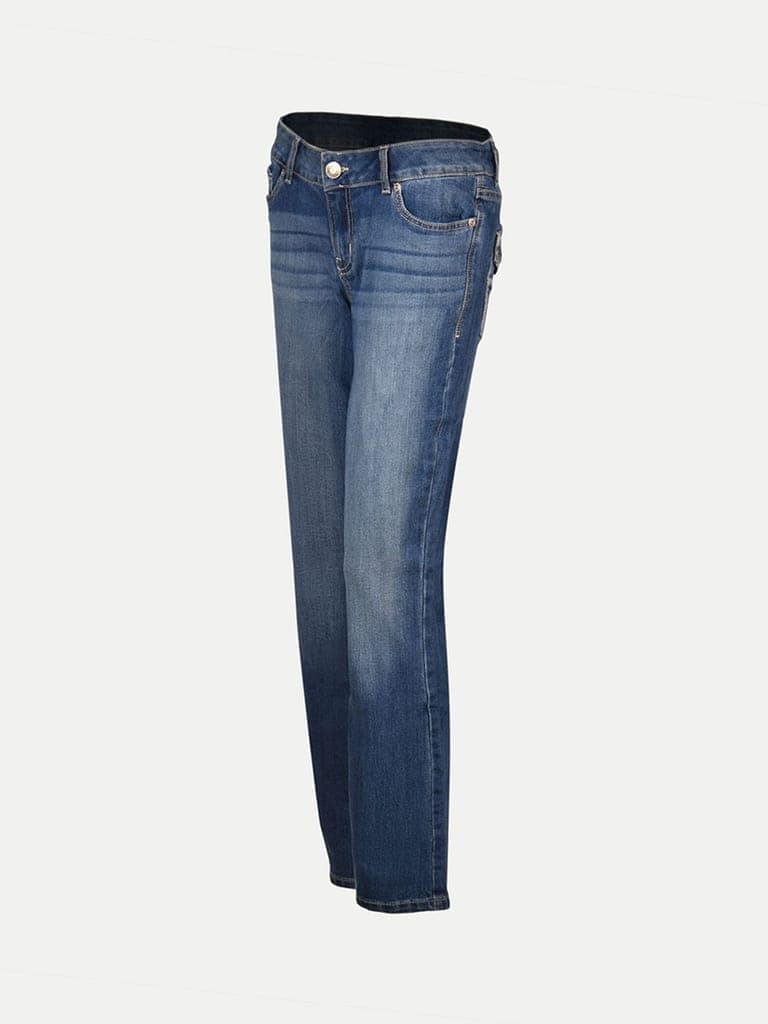 Women Light Blue Denim casual Pant view 2