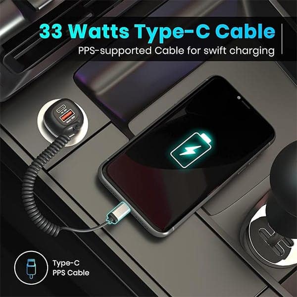 Portronics 1C Triple Output Fast Car Charger view 2
