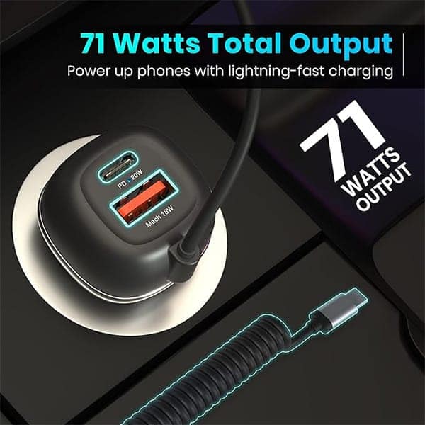 Portronics 1C Triple Output Fast Car Charger view 4