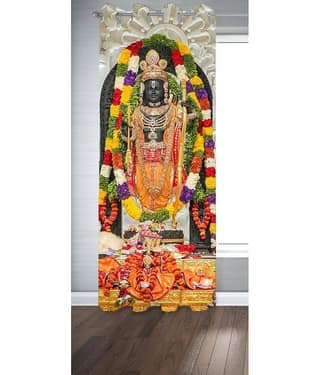 Rhetorical Graphic Room Darkening Eyelet Curtain 9 ft ( Pack of 1 ) - Multicolor