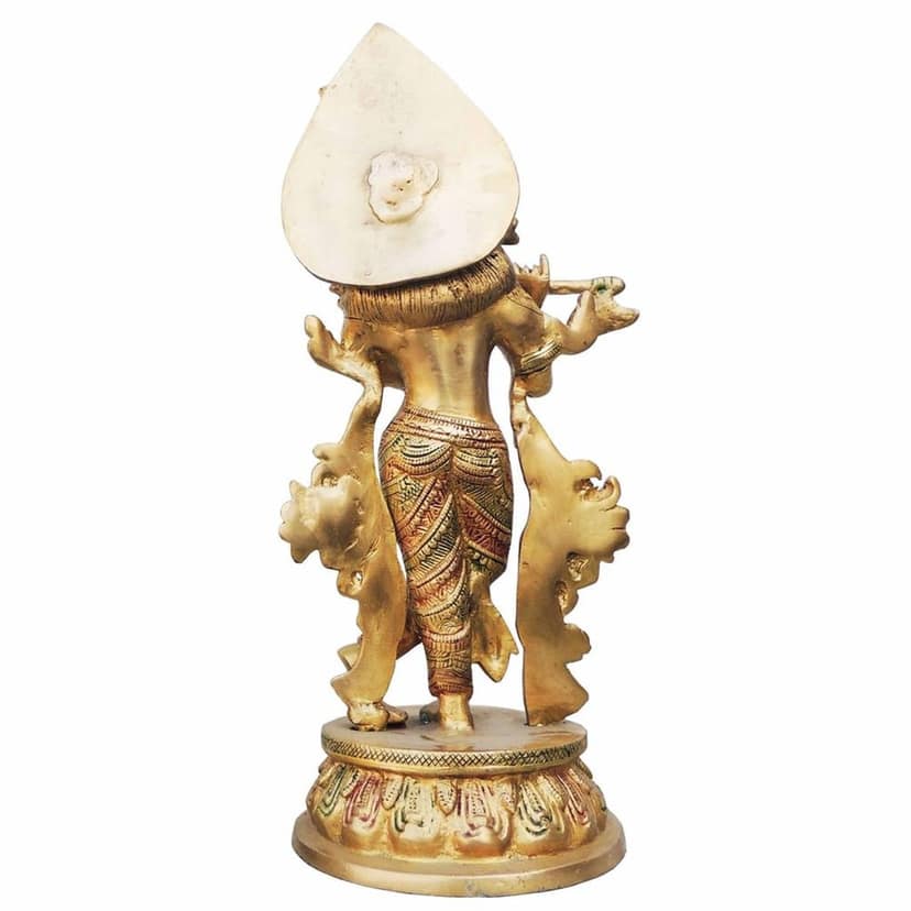 Brass Krishna Colour Statue (BSMAS616 K) view 3