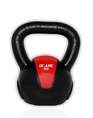 De Jure Fitness PVC Kettle Bell for Strength and Cardio Training, Full body exercises for Men & Women 3kg
