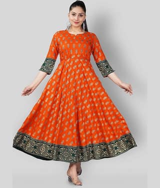 Mishree Collection - Blue Rayon Women's Anarkali Kurti ( Pack of 1 )