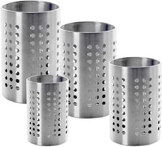 Keval Stainless Steel Multipurpose Cutlery Holder Spoon Holder - Size 7, 8, 9 and 10 cm - Pack of 4 (Silver)