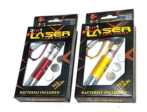 Nawani 3 in 1 Laser LED Light Key Chain Combo Pack (Multicolour, 7/1.5 cm) view 2