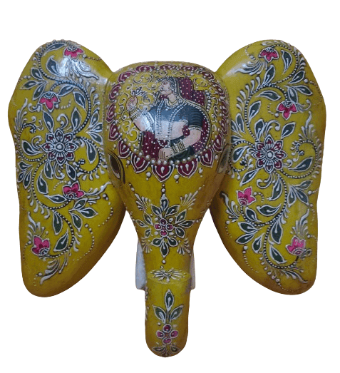 Daksh Art and Crafts decorative Wooden Elephant Head | Wall Hanging | Wall Decor for Home & Office Decor I Living Room I Guest Room I Showpiece