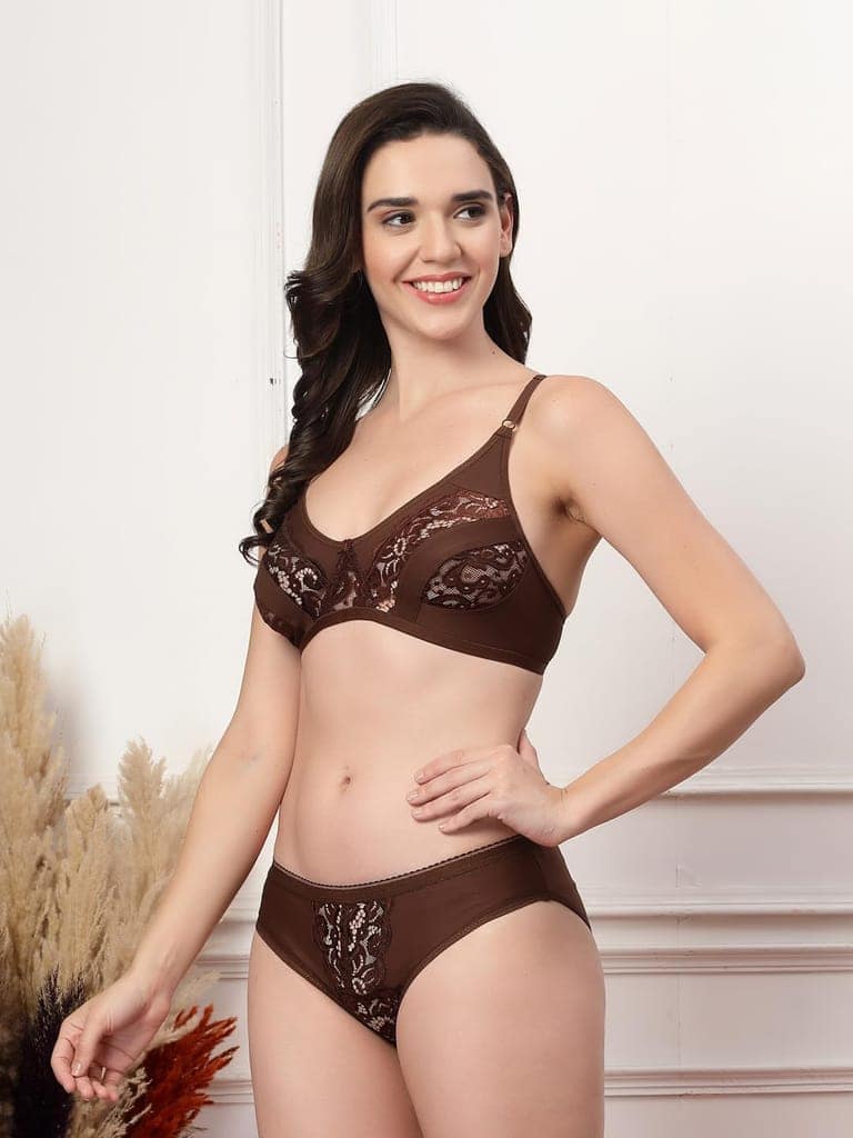 ADORNSTAR Branded Women's Comfort Non-Padded Bra Panty Lingerie Set for Women | Non Padded | Designer Honeymoon Hot Sexy Wedding Set view 4