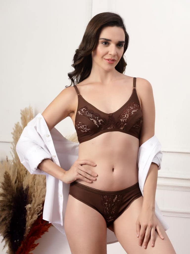 ADORNSTAR Branded Women's Comfort Non-Padded Bra Panty Lingerie Set for Women | Non Padded | Designer Honeymoon Hot Sexy Wedding Set view 8