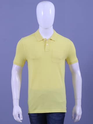 Men Yellow Pocket Polo T-Shirt