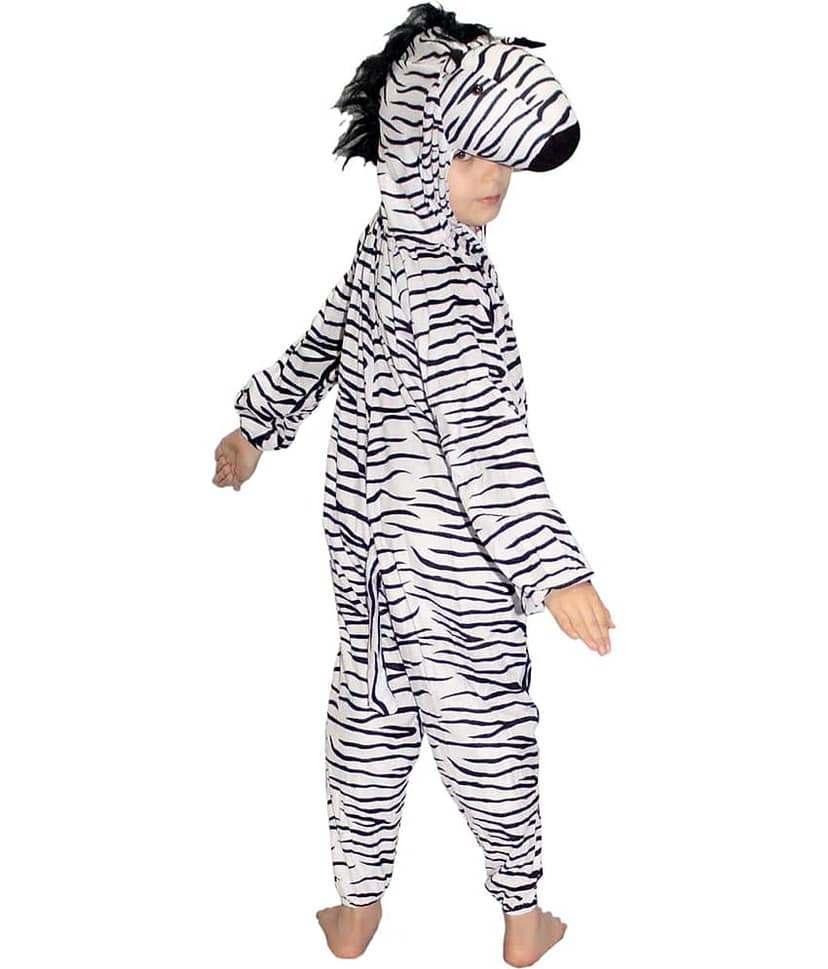 Kaku Fancy Dresses Zebra Wild Animal Costume -Black & White, 5-6 Years, For Boys & Girls view 2
