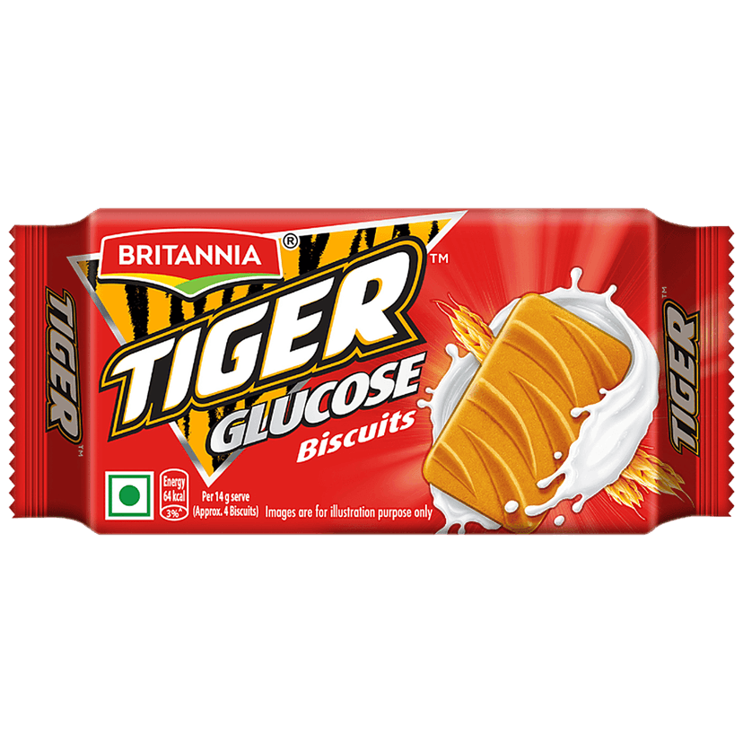 Britannia Tiger Glucose Biscuit - Ready To Eat, Crunchy Snack, 42.7 G Pouch view 2