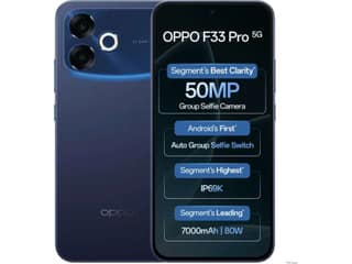Oppo F33 Pro 5G Smartphone, 8GB RAM, 256GB Storage - Starry Blue
