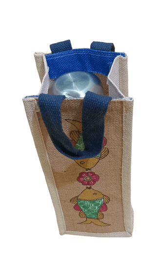 Elevate your style and reduce plastic waste with our handcrafted jute bottle bag. Perfect for carrying your 1 litre bottle with ease. Each bag is tightly painted and designed for sustainability. Choose from 5 beautiful designs. Price: Rs. 120