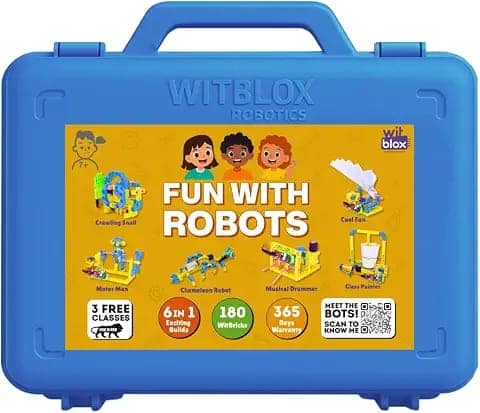 WitBlox Fun with Robots 6in1 Moving Robot Plug Fit Modular Electronics Circuits for Motors & Machines STEM Experiments Birthday Robotics Kits Gift Toys for Boys, Girls & Kids Age 8 9 10 11 12 view 2