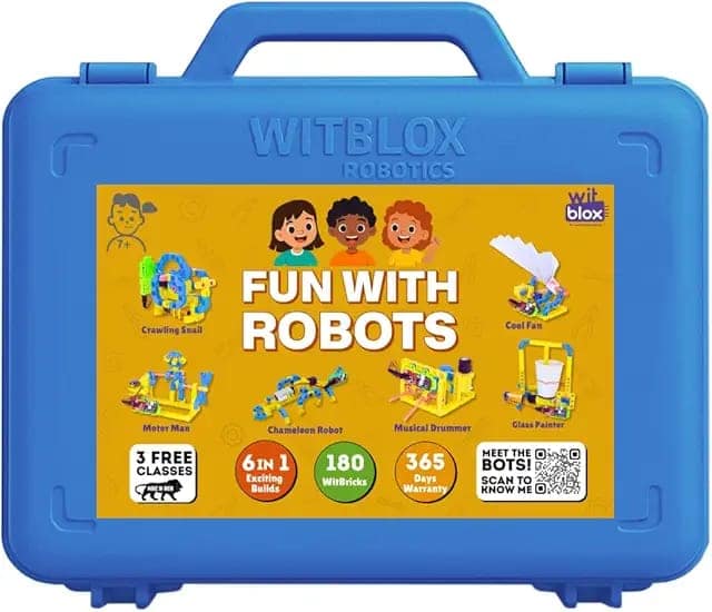 WitBlox Fun with Robots 6in1 Moving Robot Plug Fit Modular Electronics Circuits for Motors & Machines STEM Experiments Birthday Robotics Kits Gift Toys for Boys, Girls & Kids Age 8 9 10 11 12 view 3