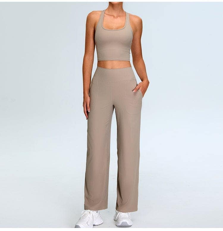 Lino Khaki Light Workout Set view 3