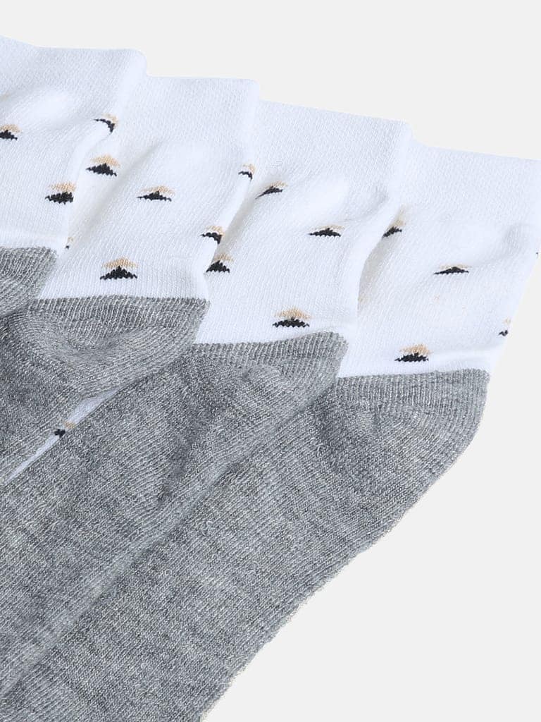 Kolor Fusion Men's Above Ankle Length White Cotton Cushioned Terry Socks (Pack of 4) view 5