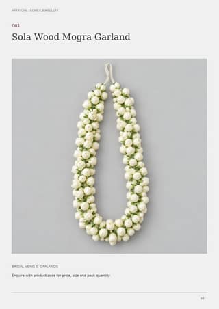 Sola Wood Mogra Garland | Artificial Floral Accessory | Festive & Wedding Wear